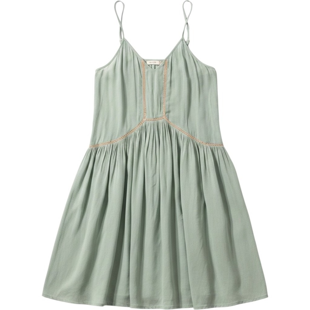 2 Love Green Babydoll Cami‎ Silk Blend Medium Cottagecore Boho